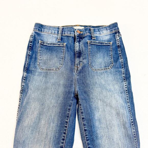 Madewell High Waisted Sailor Jeans Med Dark Wash Size 28 - Picture 3 of 8